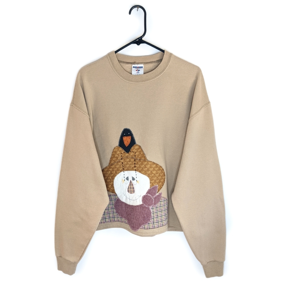 Early 2000s Quilted Patchwork Scarecrow Halloween… - image 1